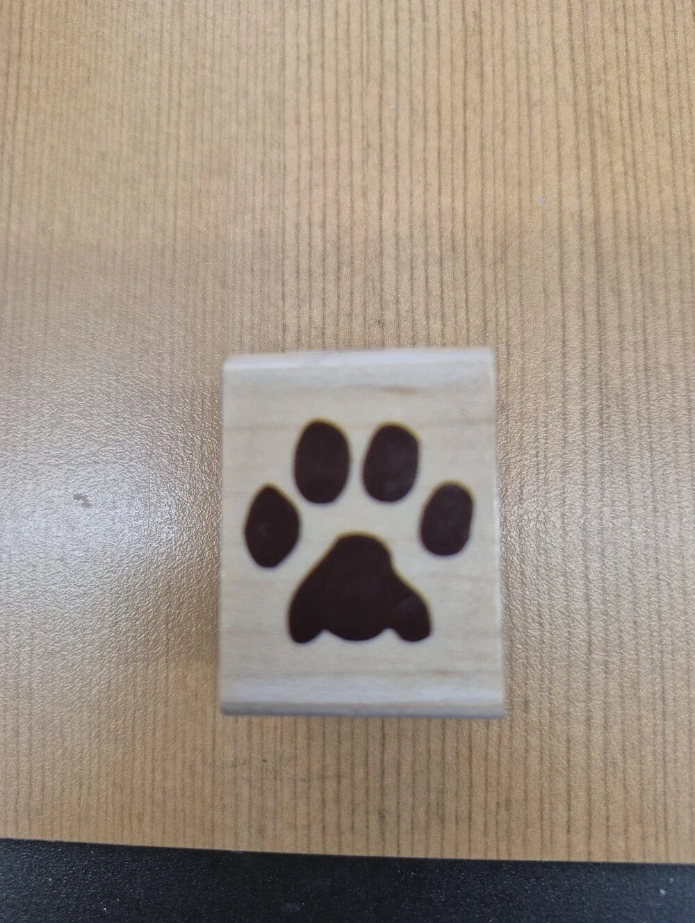 Wooden Paw Print Pet Stamp - Natural Wood